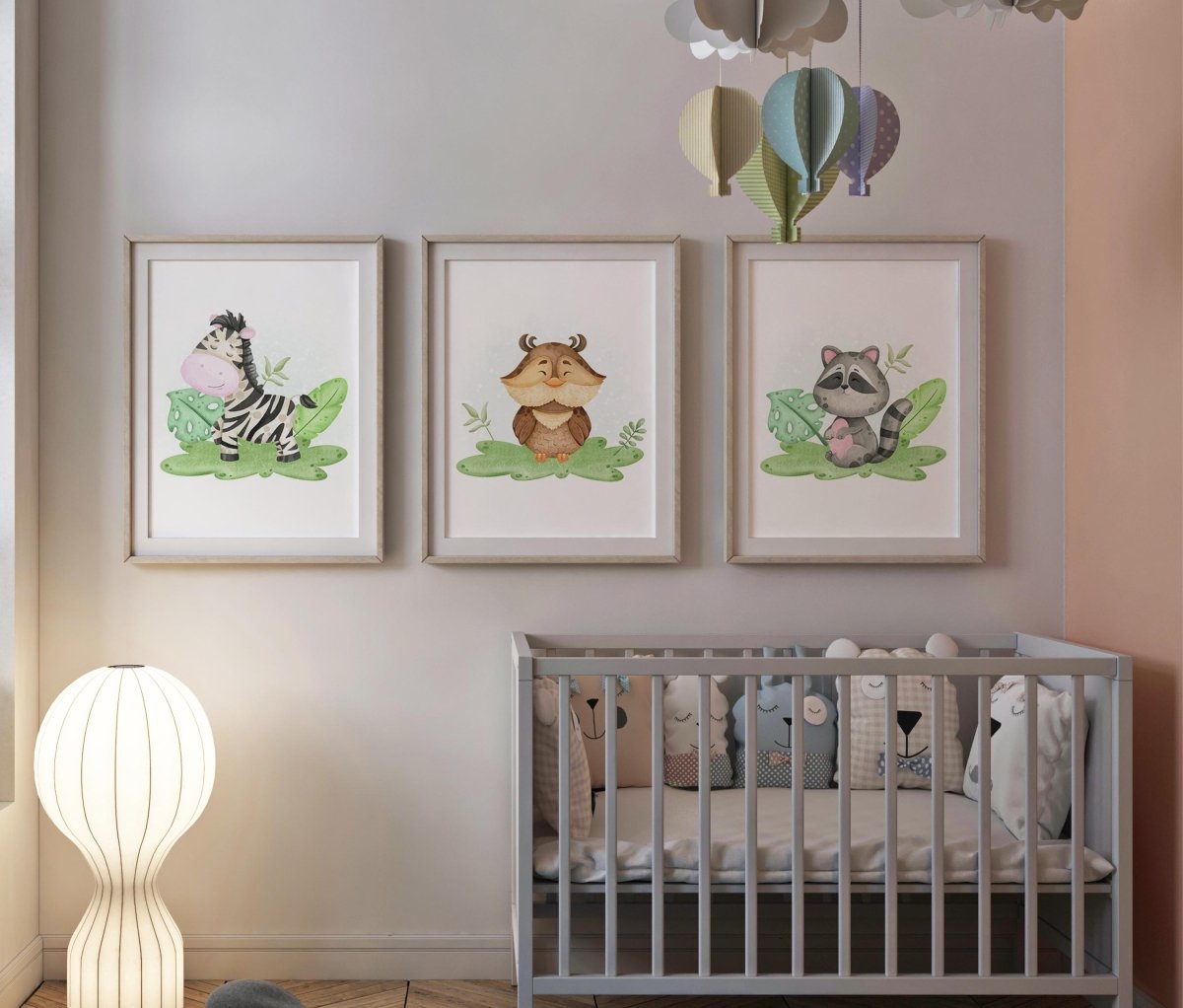Adorable Set of 12 Safari Animal Prints - Safari Baby Shower or Birthday Gift for a 1 Year Old Girl or Boy | Woodland Animals - Zeinnas