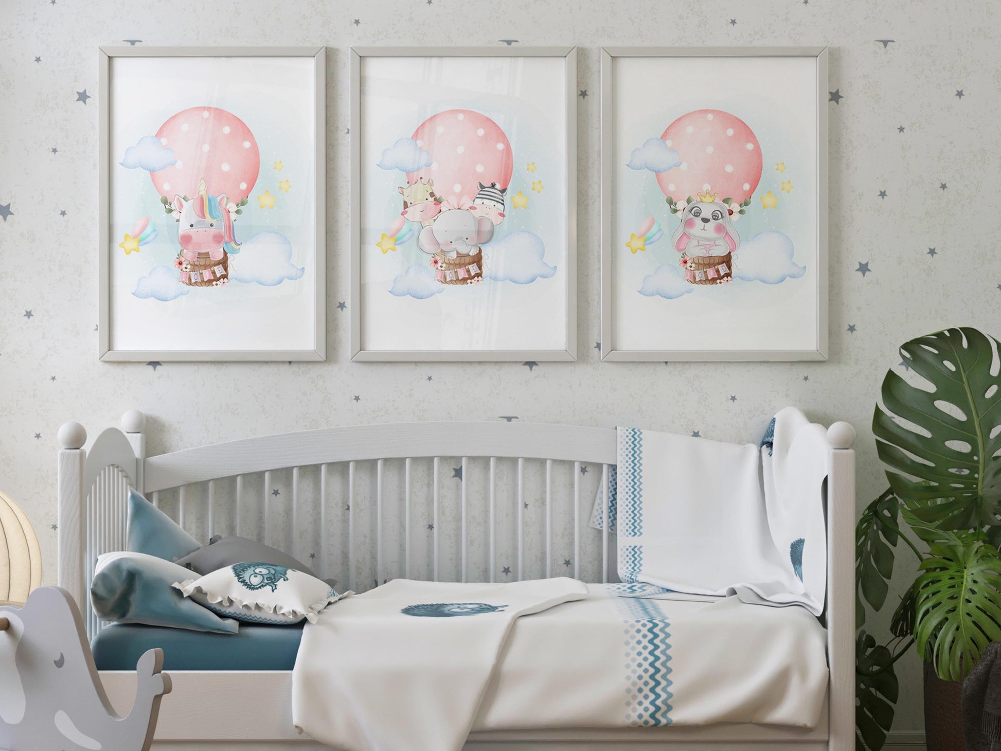 Customized baby shower gift: Framed nursery wall art for kids' room decor.