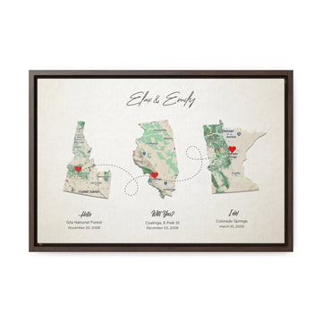 Framed map art: A one-of-a-kind, personalized gift.