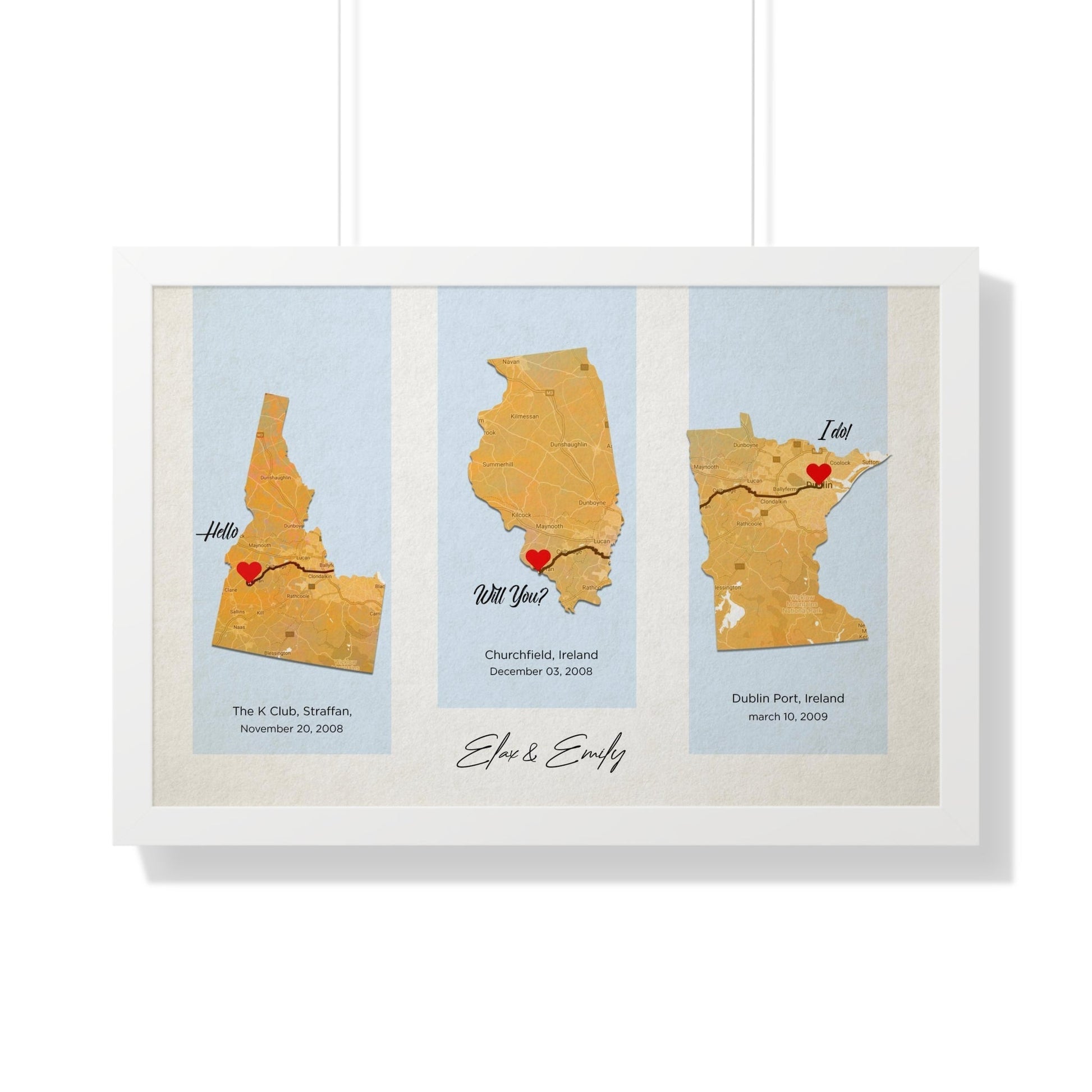 Map art depicting special location; meaningful gift with personal touch.