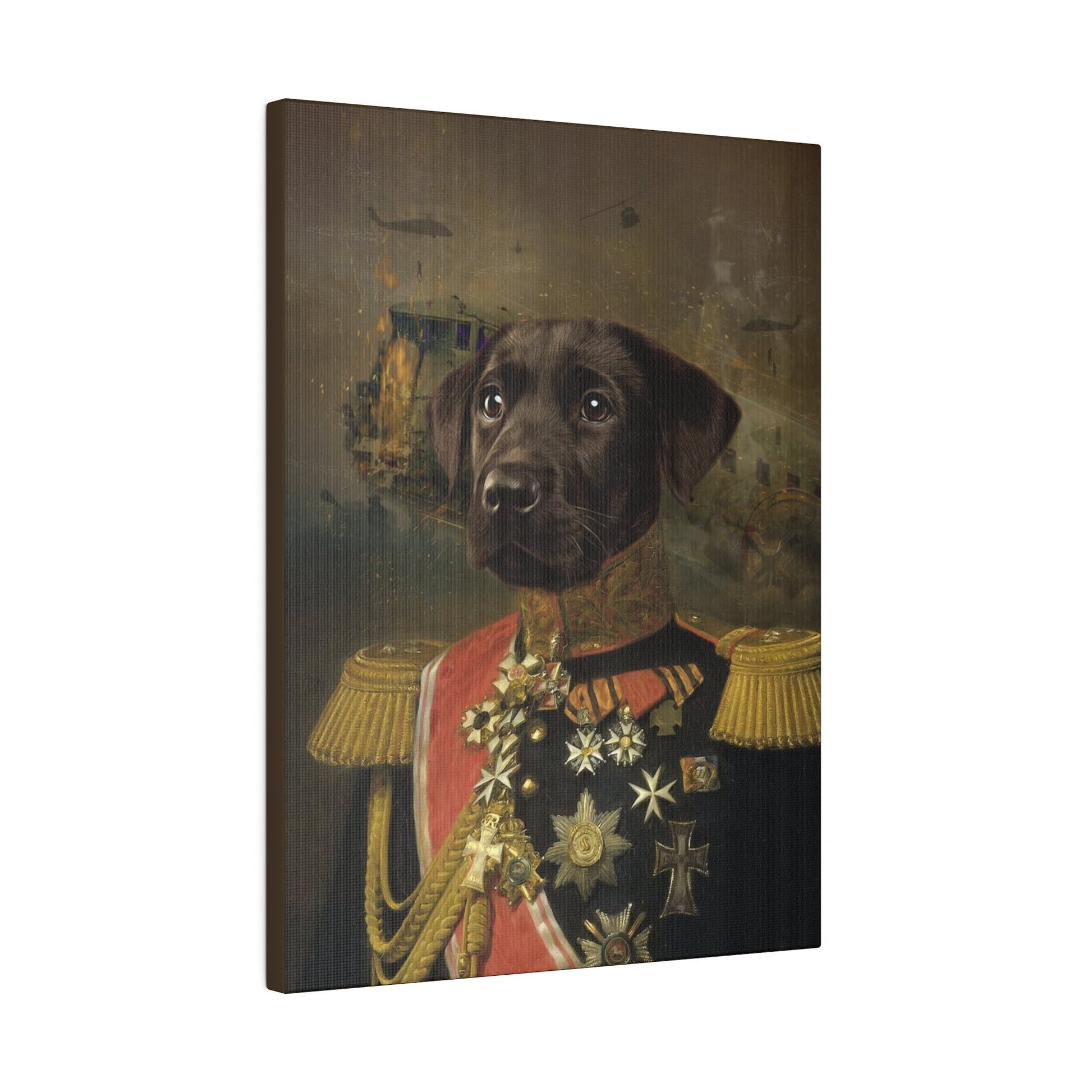Royal dog on canvas, exuding elegance and aristocratic charm.