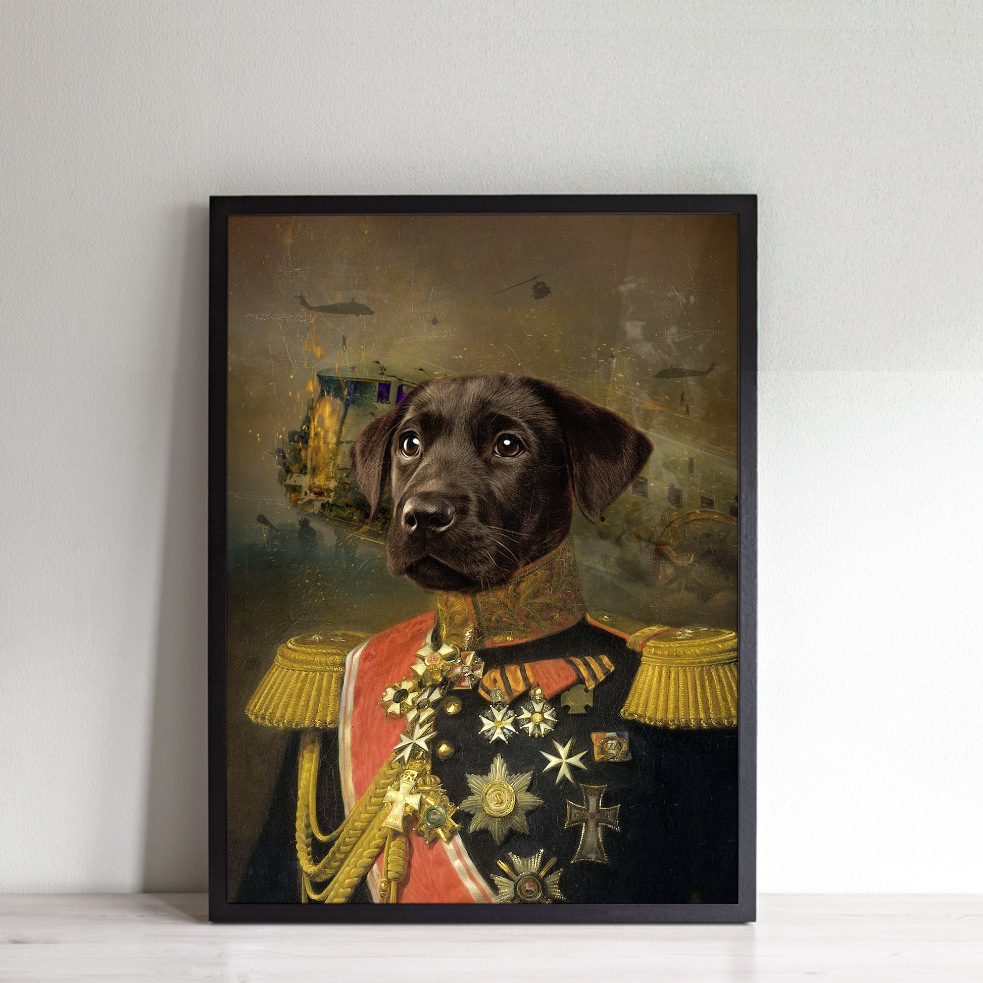 Royal dog on canvas, exuding elegance and noble charm.