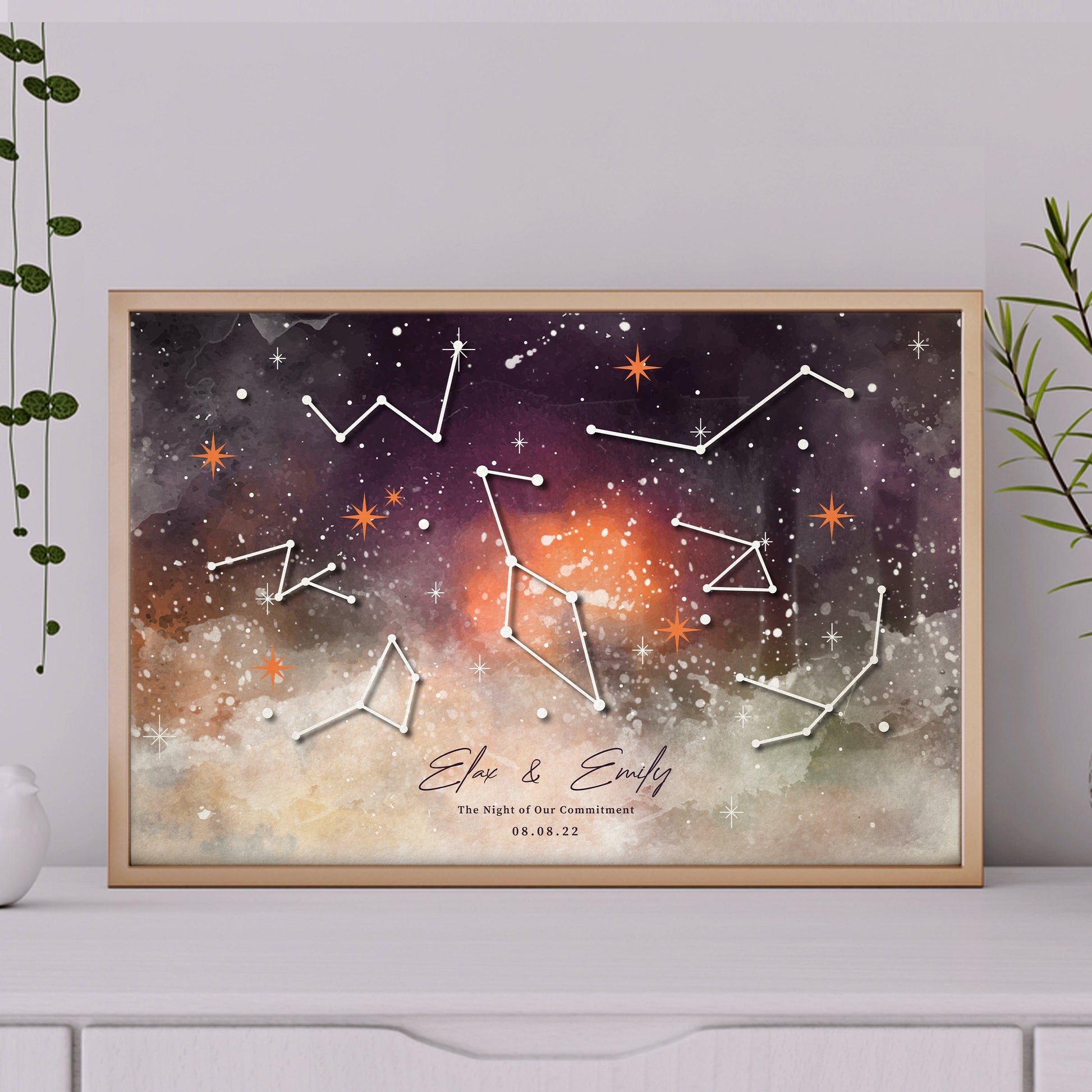 Personalized star map: A celestial snapshot of a special moment.