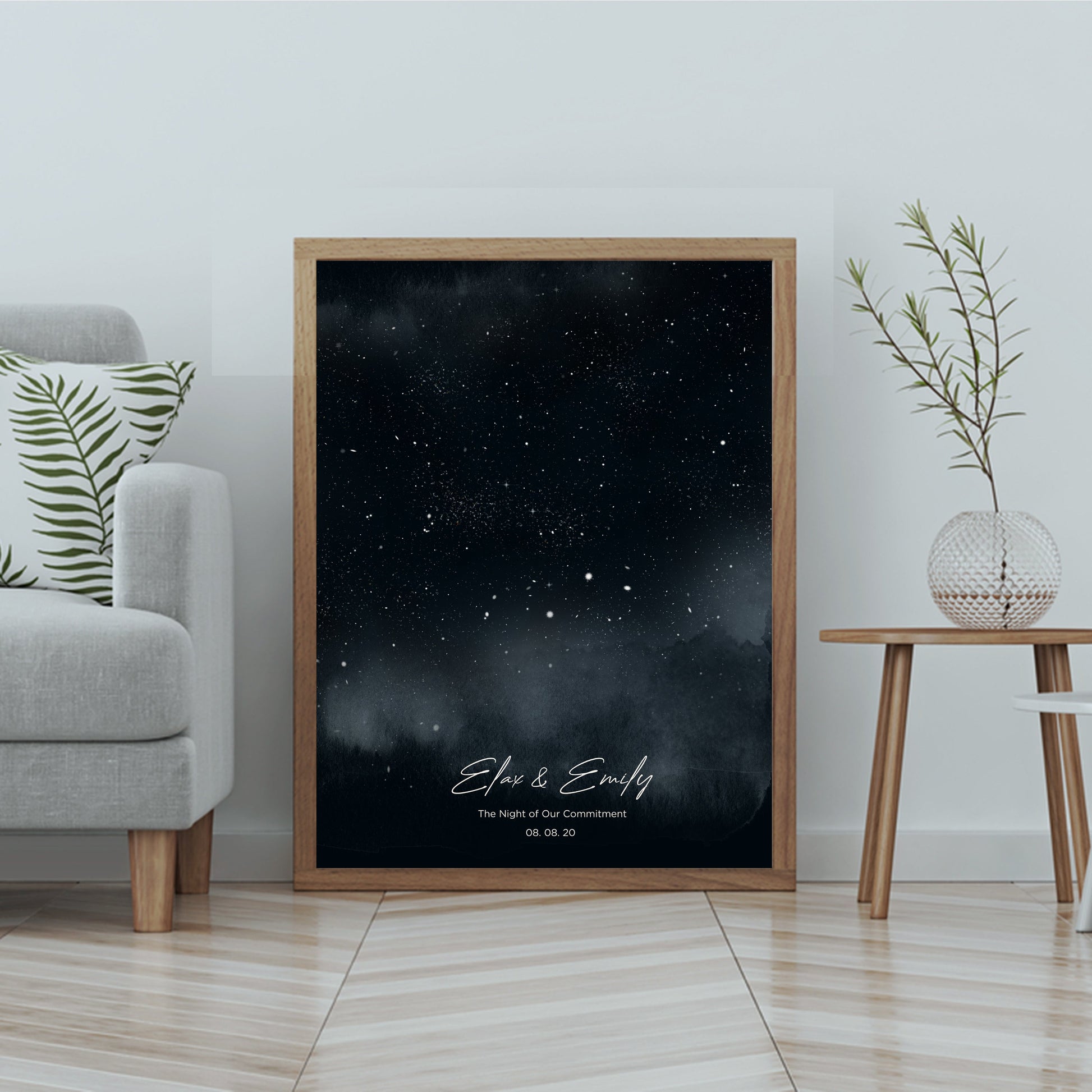 Custom star map portrait on canvas, a unique wall masterpiece- star map