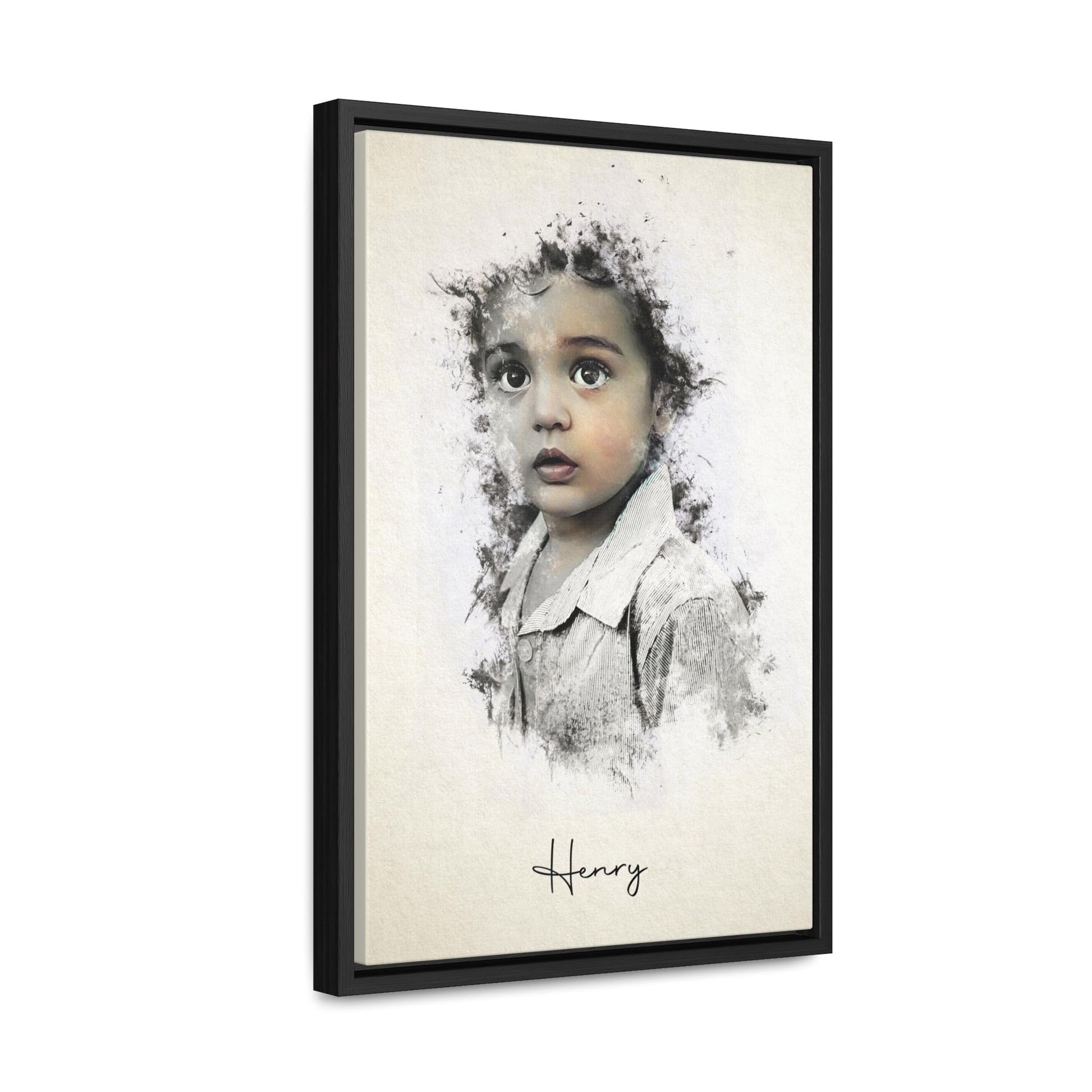 "Custom baby portrait on canvas, framed for cherished memories-child portrait 