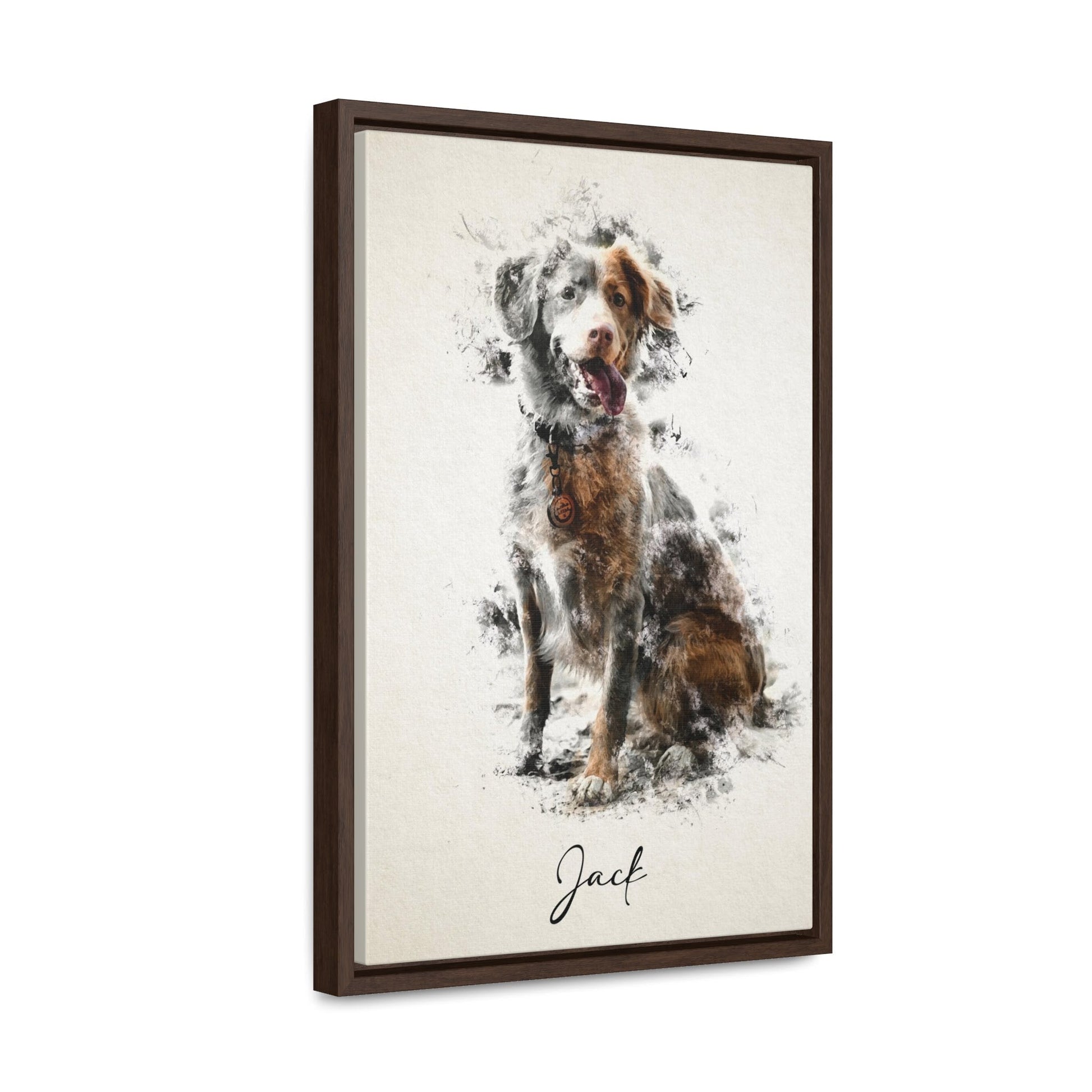 Custom pet portrait in elegant frame, a cherished personalized keepsake-dog portrait